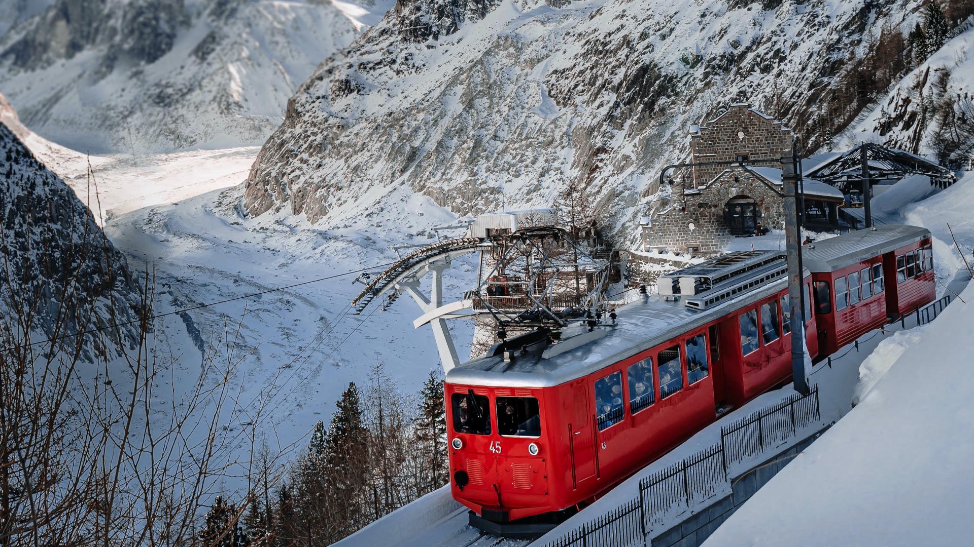 train à crémaillère au Montenvers