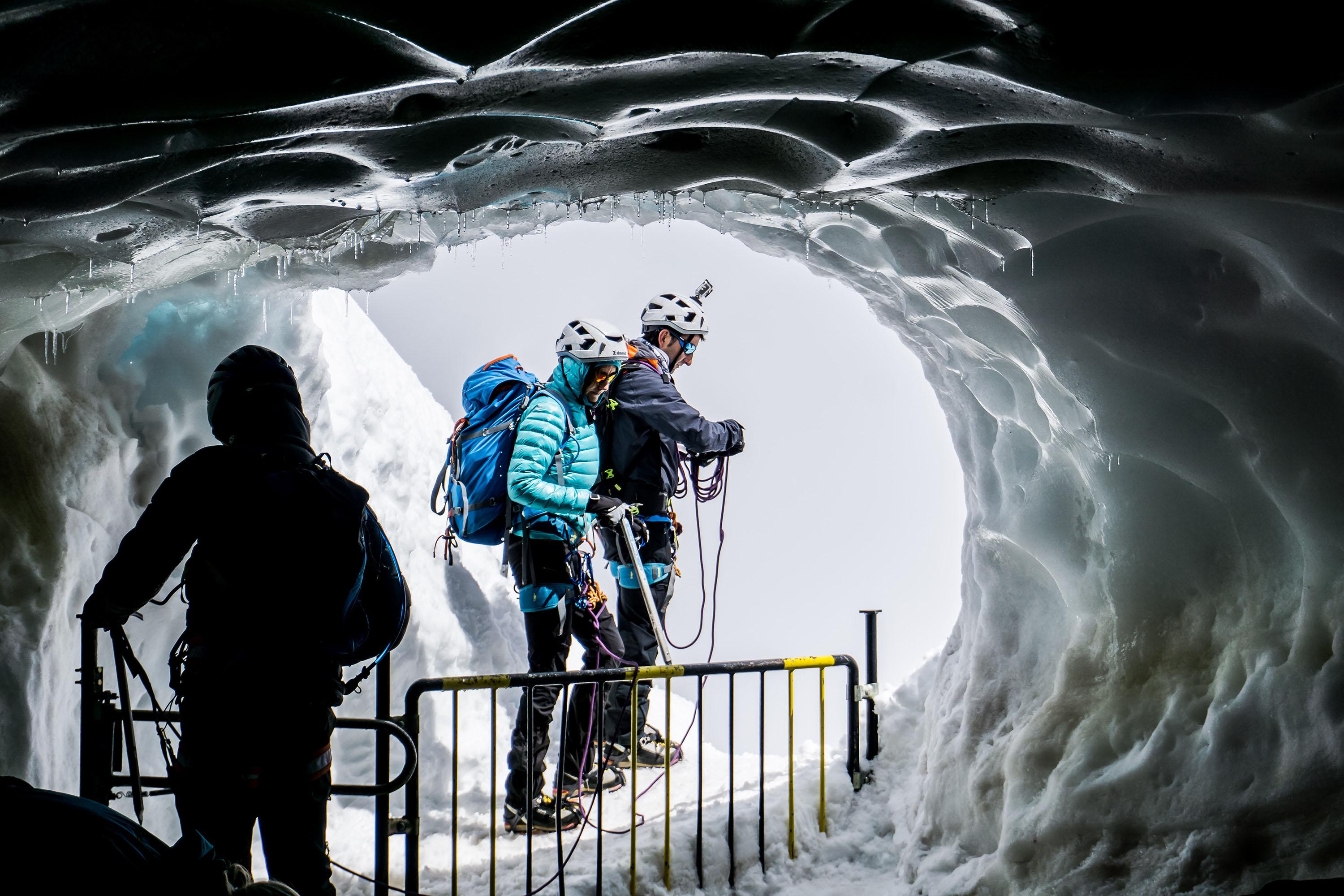 Départ de la vallée blanche à l'Aiguille du Midi